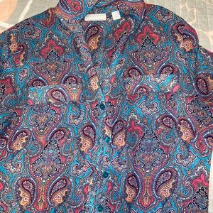 new york and company patterned button down